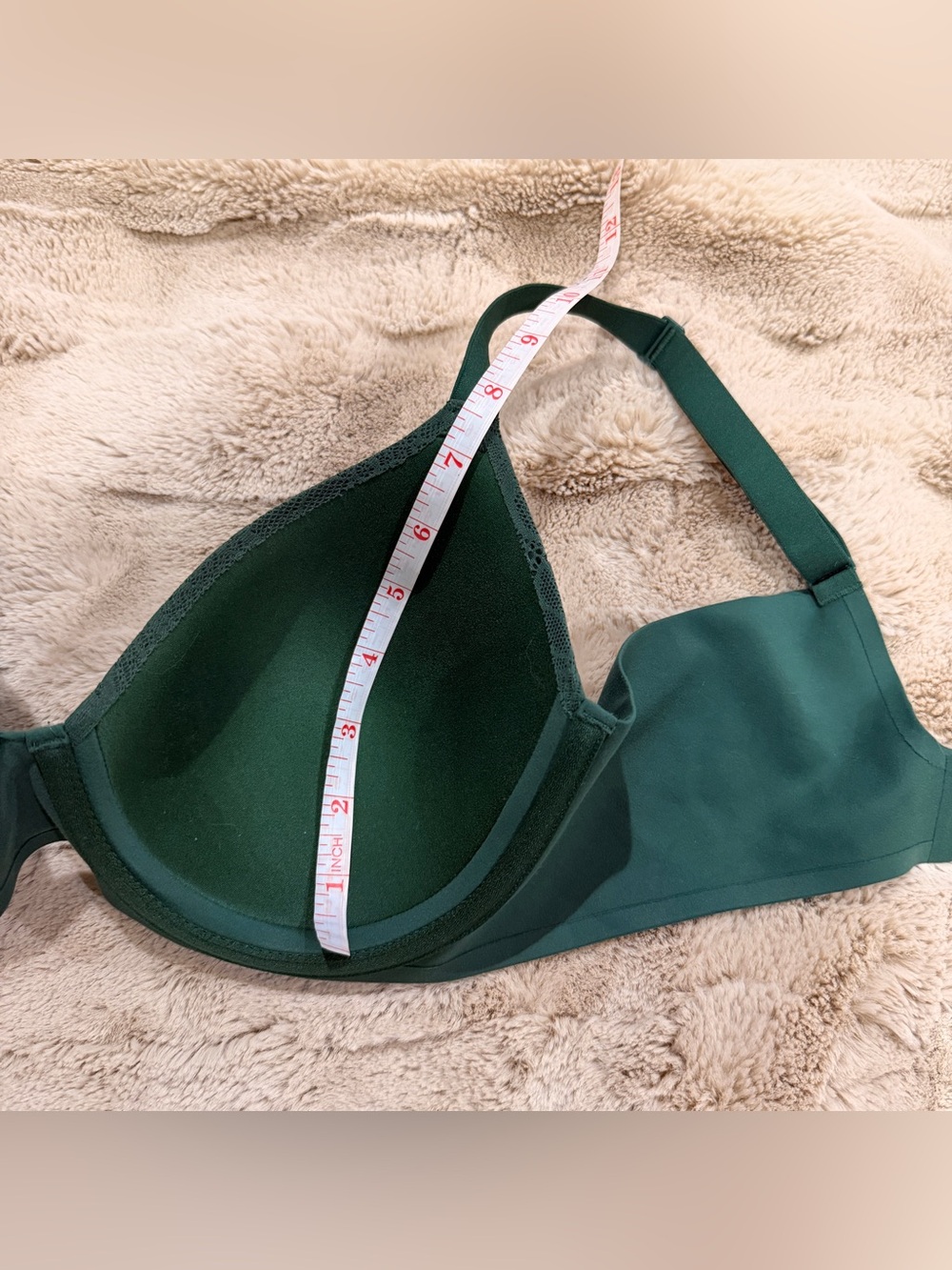 Aeria Smothiez Lace Full Coverage Lightly Lined Bra 34D Green Everyday Comfort - Picture 10 of 10